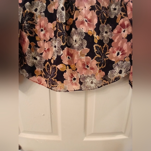 Rebecca Taylor NWOT Feminine Peasant Boho Floral W/ Neck Ruffle Blouse Size 4 - Picture 10 of 16
